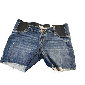 🌹Maternity denim‎ midi boyfriend shorts NWT size 2 & 4 distressed & stylish